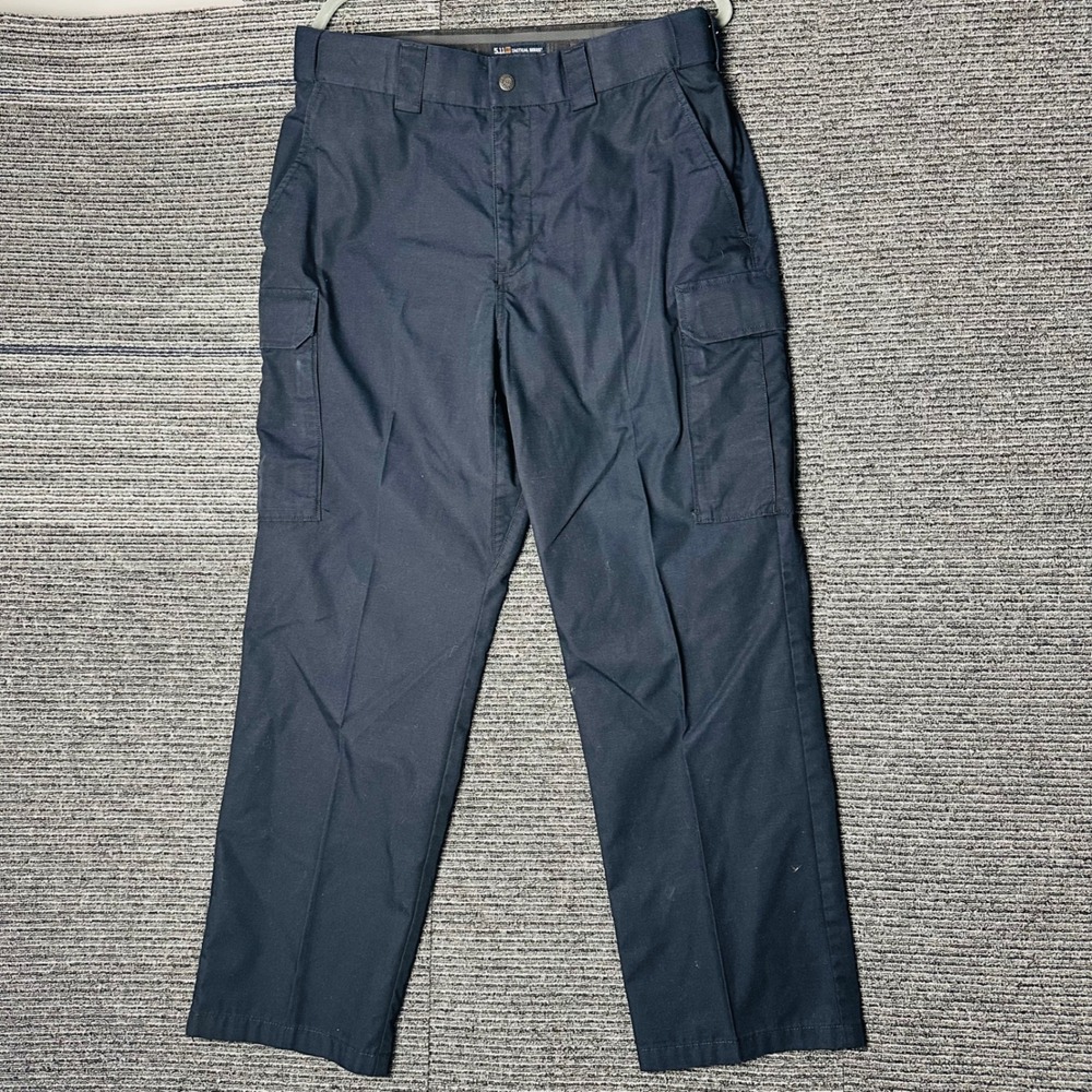 5.11 Tactical Series Mens Navy Blue Cargo Pants Workwear Outdoor 35 Ripstop